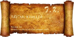 Tóth Klotild névjegykártya